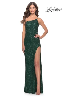 One Shoulder Sequin La Femme Prom Dress 31427