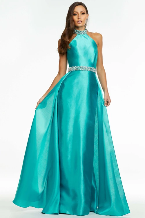 Beaded Choker Neckline Ashley Lauren Pageant Dress 11148 1 Beaded Choker Neckline Ashley Lauren Pageant Dress 11148