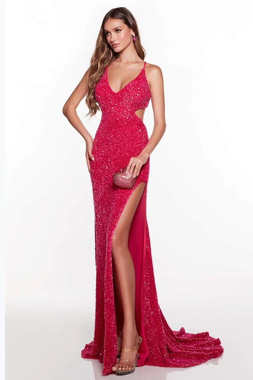 ALYCE PARIS V-Neck Cut-Out Alyce Prom Dress 61339 4 ALYCE PARIS V-Neck Cut-Out Alyce Prom Dress 61339 - Image 4