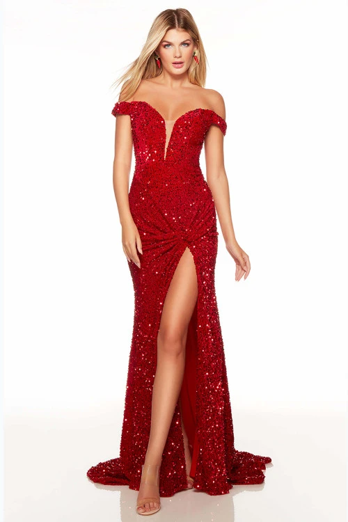 ALYCE PARIS Off The Shoulder Alyce Prom Dress 61343 3 ALYCE PARIS Off The Shoulder Alyce Prom Dress 61343 - Image 3