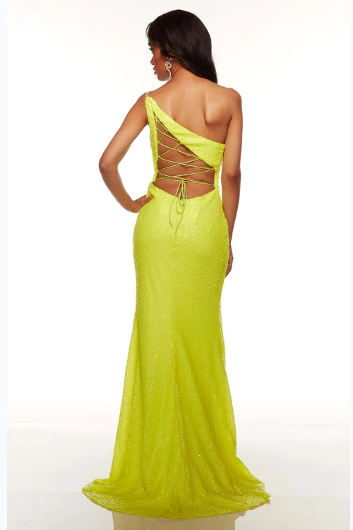 ALYCE PARIS One Shoulder Alyce Prom Dress 61348 2 ALYCE PARIS One Shoulder Alyce Prom Dress 61348 - Image 2