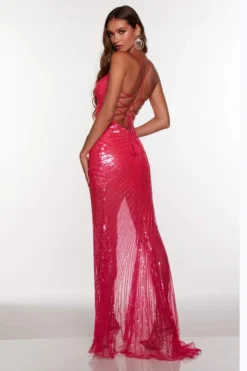 ALYCE PARIS Beaded Stripes Alyce Prom Dress 61361