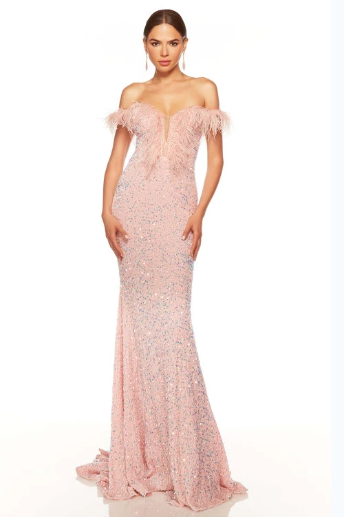 ALYCE PARIS Off The Shoulder Alyce Prom Dress 61373 3 ALYCE PARIS Off The Shoulder Alyce Prom Dress 61373 - Image 3
