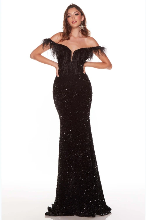 ALYCE PARIS Off The Shoulder Alyce Prom Dress 61373 2 ALYCE PARIS Off The Shoulder Alyce Prom Dress 61373 - Image 2