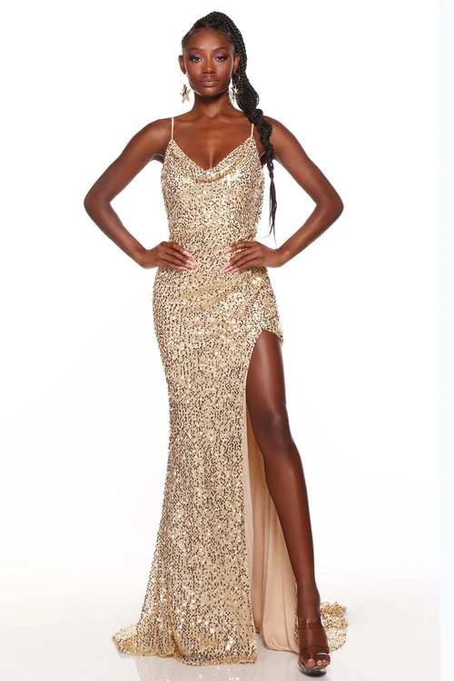 ALYCE PARIS Cowl Beaded Alyce Prom Dress 61378 2 ALYCE PARIS Cowl Beaded Alyce Prom Dress 61378 - Image 2
