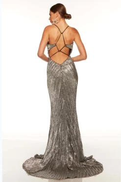 ALYCE PARIS Sequin Halter Alyce Prom Dress 61380