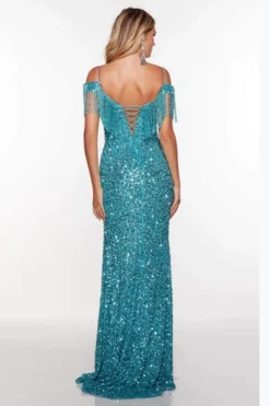 ALYCE PARIS Fringe Beaded Alyce Prom Dress 61389