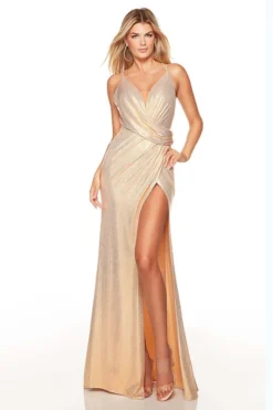 ALYCE PARIS Metallic Jersey Alyce Prom Dress 61425 5 ALYCE PARIS Metallic Jersey Alyce Prom Dress 61425 -Fashion Dress Shop alyce 61425 a 71566.1673576847
