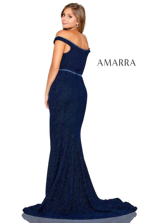 Shimmering Jersey Prom Dress Amarra 20153 2 Shimmering Jersey Prom Dress Amarra 20153 - Image 2