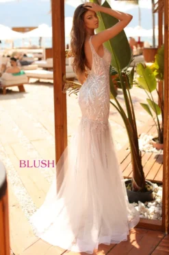 Fit And Flare Blush Prom Dress 20503