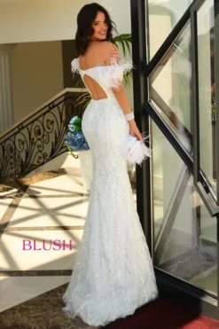 Off The Shoulder Blush Prom Dress 20505