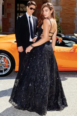 Sequined Tulle Prom Dress Clarisse Couture 5042