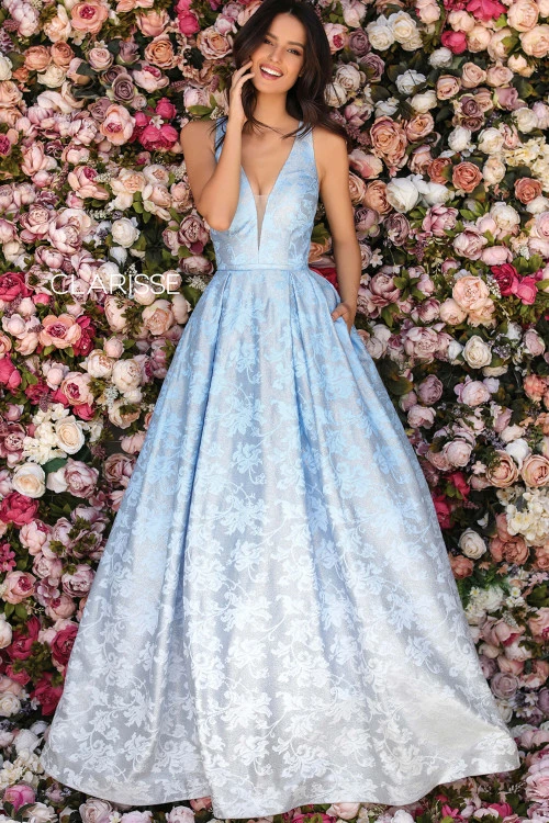 Floral Printed Prom Dress Clarisse 8137 1 Floral Printed Prom Dress Clarisse 8137