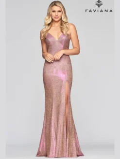 V-neck Faviana Prom Dress S10427 -Fashion Dress Shop faviana S10427 b 90485.1575603580