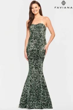 Velvet Sequin Faviana Prom Dress S10819 7 Velvet Sequin Faviana Prom Dress S10819 -Fashion Dress Shop faviana S10819 a 58443.1677084567
