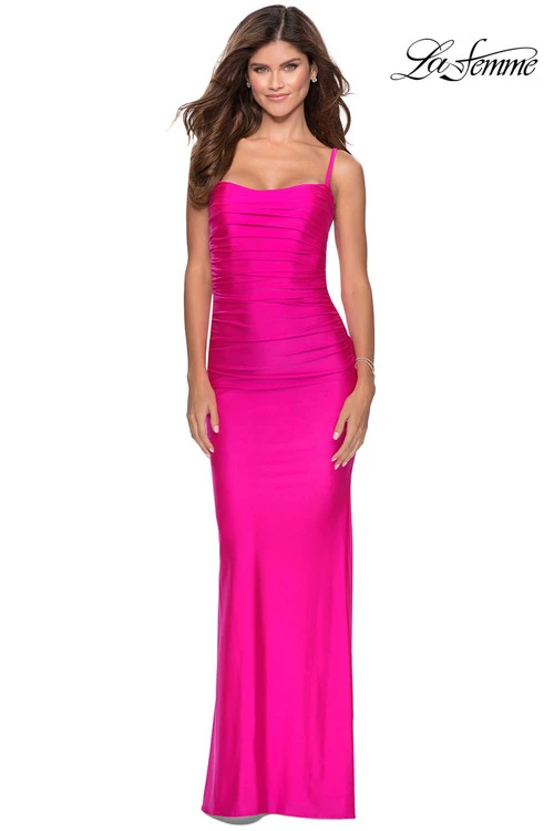 Metallic Jersey Prom Dress La Femme 28398 5 Metallic Jersey Prom Dress La Femme 28398 - Image 5