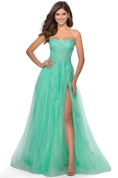 Tulle A-Line Prom Dress La Femme 28470 4 Tulle A-Line Prom Dress La Femme 28470 - Image 4