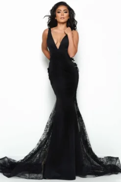 Plunging V-neck Jasz Couture Prom Dress 7005 -Fashion Dress Shop jasz 7005 a 62634.1576941727