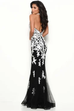 Plunging Neckline Jasz Couture Prom Dress 7128