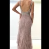 Feathered Sheath Jasz Couture Prom Dress 7427