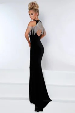 V-neck Velvet Johnathan Kayne Pageant Dress 2420