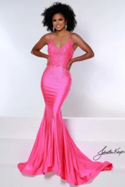 V-neck Mermaid Johnathan Kayne Pageant Dress 2439 -Fashion Dress Shop kayne 2439 c 00448.1643595849