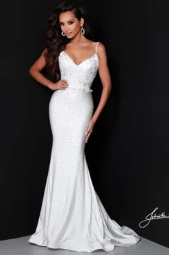 V-neck Mermaid Johnathan Kayne Pageant Dress 2439