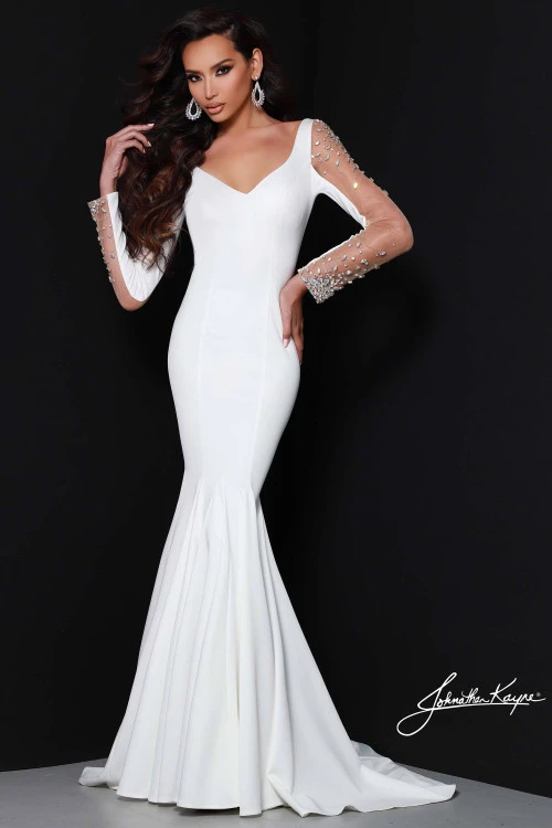 V-neck Trumpet Johnathan Kayne Pageant Dress 2441 3 V-neck Trumpet Johnathan Kayne Pageant Dress 2441 - Image 3