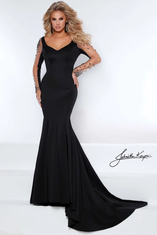 V-neck Trumpet Johnathan Kayne Pageant Dress 2441 2 V-neck Trumpet Johnathan Kayne Pageant Dress 2441 - Image 2