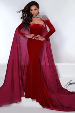 Long Sleeves Strapless Johnathan Kayne Pageant Dress With Cape 2453 9 Long Sleeves Strapless Johnathan Kayne Pageant Dress With Cape 2453 -Fashion Dress Shop kayne 2453 a 11796.1643595856