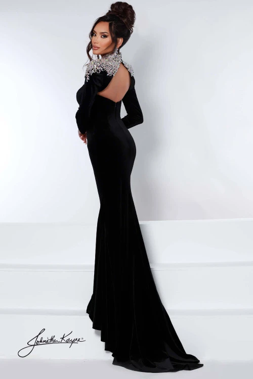 Long Sleeves Strapless Johnathan Kayne Pageant Dress With Cape 2453 3 Long Sleeves Strapless Johnathan Kayne Pageant Dress With Cape 2453 - Image 3