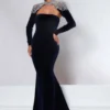 Long Sleeves Strapless Johnathan Kayne Pageant Dress With Cape 2453
