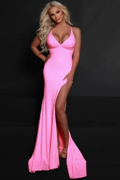 Shimmering Fitted Johnathan Kayne Prom Dress 2523