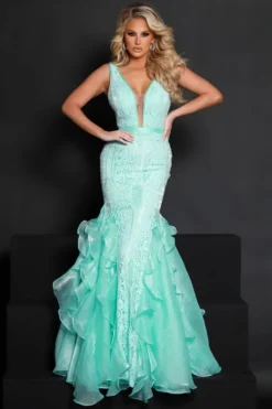 Mermaid Lace Bodice Johnathan Kayne Prom Dress 2542