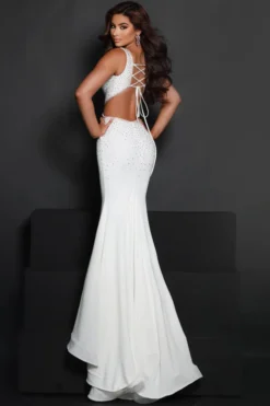 Johnathan Kayne Fit & Flare Crepe Jonathan Kane Prom Dress 2640