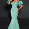 Ruffled Satin Sleeves Johnathan Kayne Prom Dress 2641