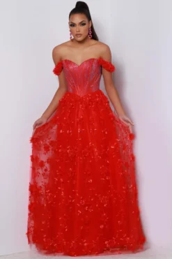 3D Floral Lace Skirt Johnathan Kayne Prom Dress 2645