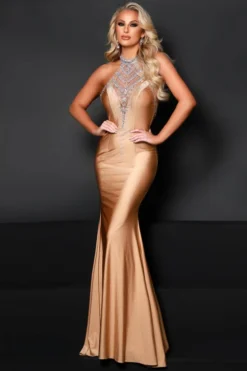 Beaded Choker Top Johnathan Kayne Prom Dress 2670