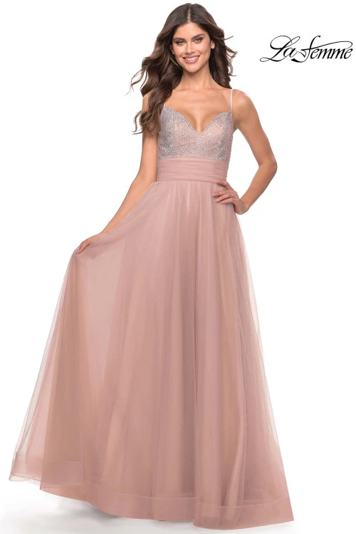 Studded Tulle La Femme Prom Dress 31238 3 Studded Tulle La Femme Prom Dress 31238 - Image 3