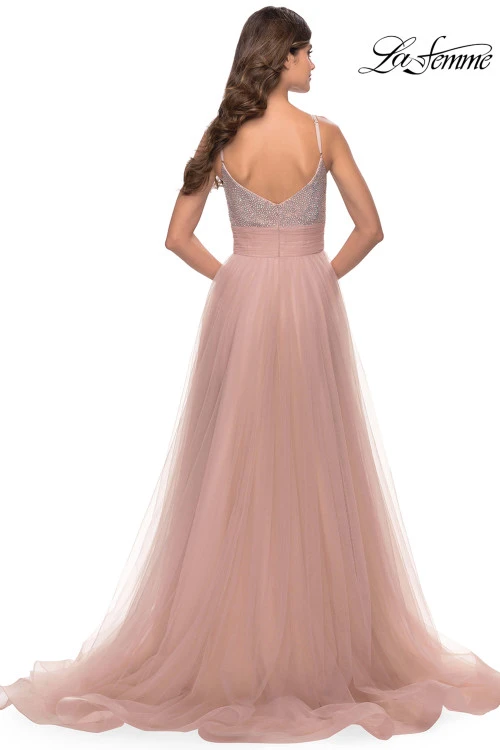 Studded Tulle La Femme Prom Dress 31238 2 Studded Tulle La Femme Prom Dress 31238 - Image 2