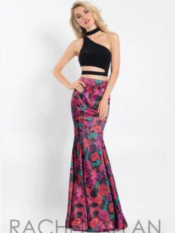 Floral Print Two-Piece Rachel Allan Dress 6208