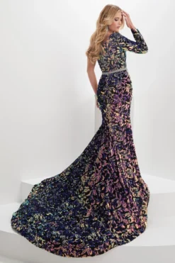 Tiffany Designs Velvet Trumpet Panoply Prom Dress 14148